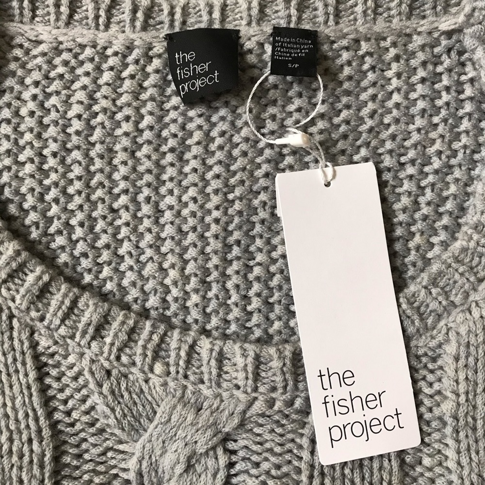 Eileen Fisher Cable Knit Crop Wool Blend Sweater - Picture 5 of 7